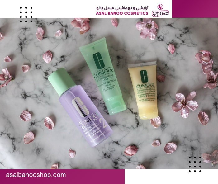 clinique-3stepdrycombinationset ست سه مرحله ای پوست خشک تا مختلط کلینیک