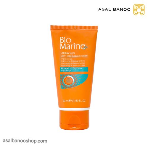 ضدآفتاب رنگی +spf50 بایومارین پوست معمولی و خشک