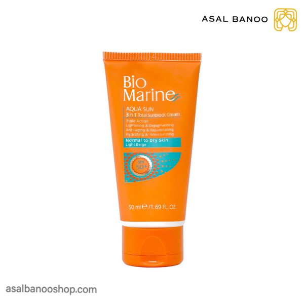 ضدآفتاب رنگی +spf50 بایومارین پوست معمولی و خشک