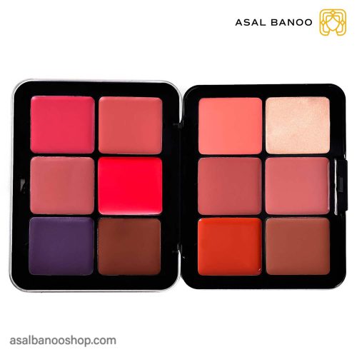 پالت 12 رنگ رژلب رژگونه هایلایتر مای میکاپ استوری