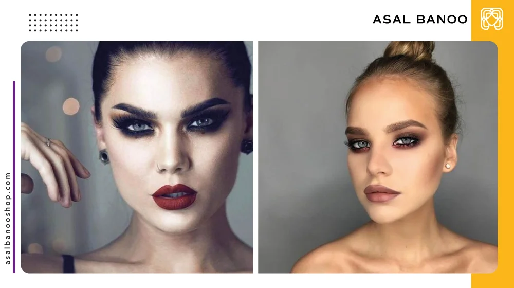 آرایش چشم اسموکی با مدل موی گوجه